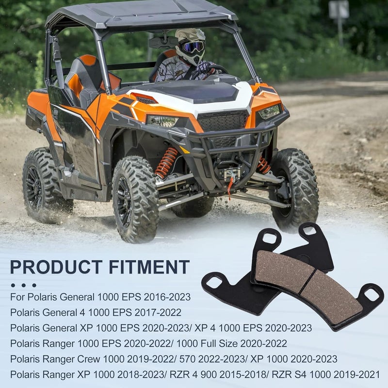 Oceanair Front&Rear Brake Pads for Polaris Ranger XP 1000 2018-2023 General 1000 EPS 2016-2020 Ranger Crew XP 1000 2019-2020 - Image 2